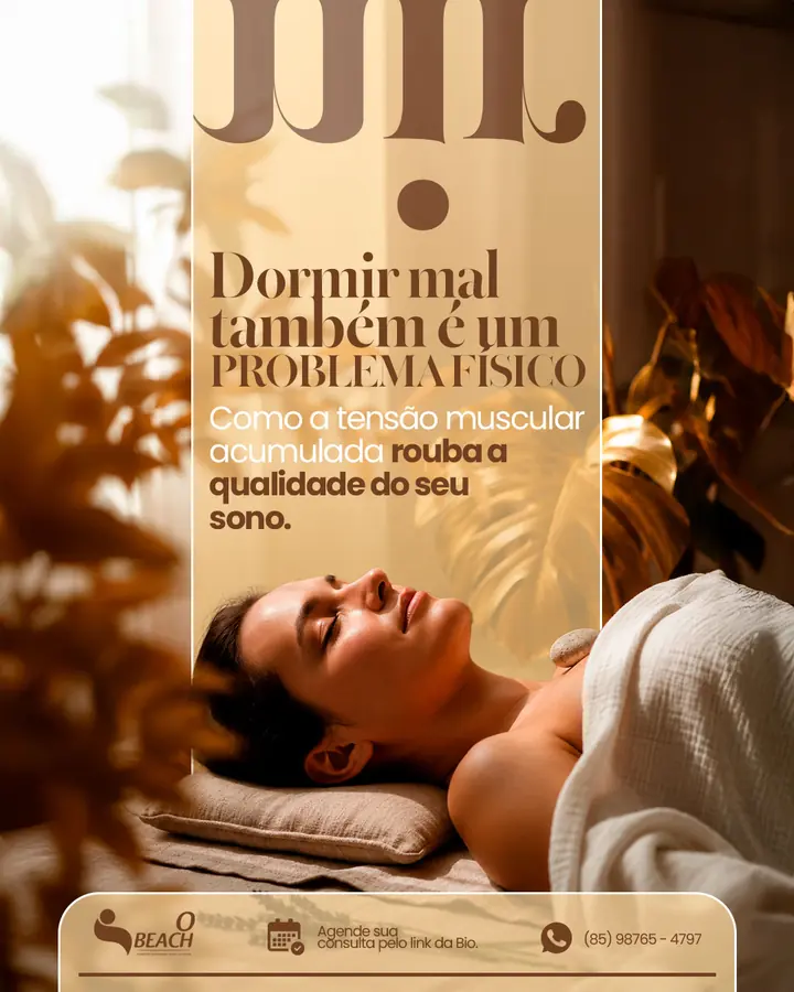 Arte para clínica de massoterapia: dormir mal também é problema físico