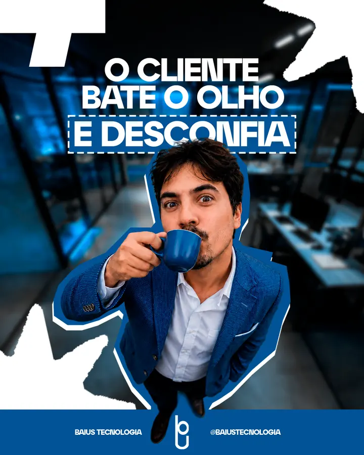 Arte para empresa de tecnologia: o cliente bate o olho e desconfia